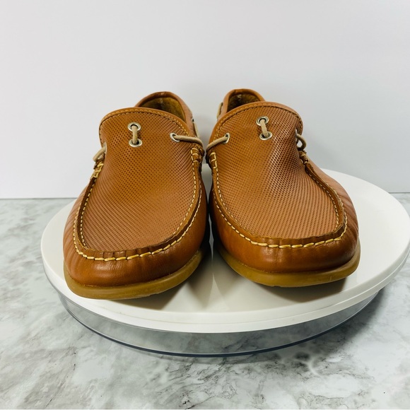Sandrino Driving Loafers Mens 10.5D Rust Tan Leather Spain Penny Slip On Comfort - Picture 4 of 9